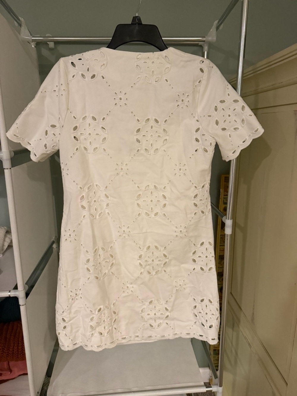VICI White Eyelet Button-Front Mini Dress - Picture 2 of 4
